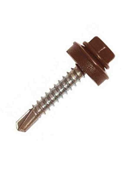 Изображение товара Саморез кровельный мет-дер, шоколад 4,8*70 RAL 8017 (250шт/уп) в Миди Лтд