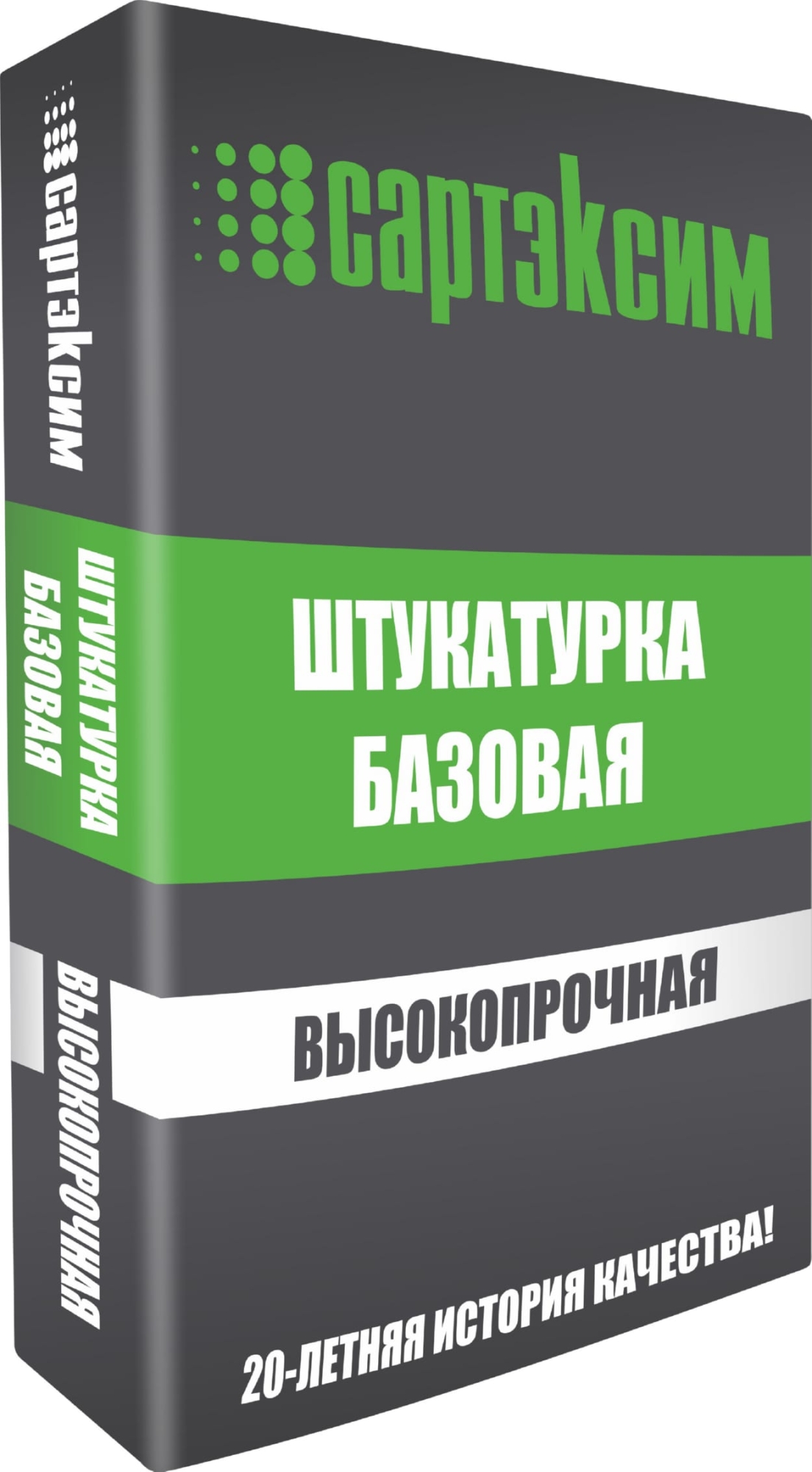 Изображение товара Штукатурка цементная САРТЭКСИМ Базовая высокопрочная 25кг  (48шт/пал) в Миди Лтд