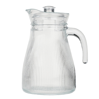 Изображение товара Кувшин для воды рифленое стекло с пластиковой крышкой 1,2л MILLIMI  в Миди Лтд