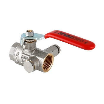 Изображение товара Кран шаровой 1/2" г/г с дренажом и воздухоотводчиком VALTEC (5шт/уп) в Миди Лтд