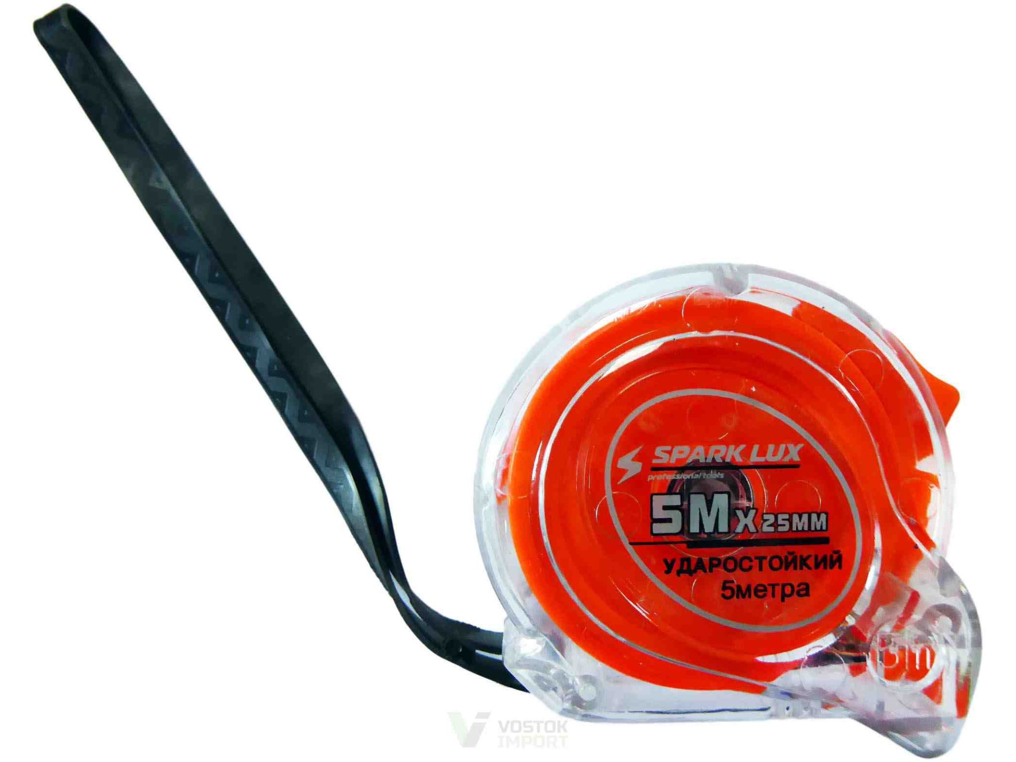 Изображение товара Рулетка  5м*25мм Spark LUX прозрачная ударостойкая (12шт/уп) в Миди Лтд