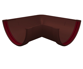 Изображение товара Угол желоба GRAND LINE 90 Классика 120 мм шоколад RAL 8017 в Миди Лтд