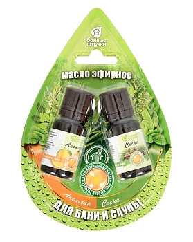 Изображение товара Набор эфирных масел Банные штучки (апельсин, сосна) 2шт по 10мл (20шт/кор) в Миди Лтд