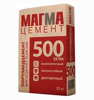 Изображение товара Цемент МАГМА EXTRA 500 ЦЕМ I 42,5 Н 25кг (64шт/пал) в Миди Лтд