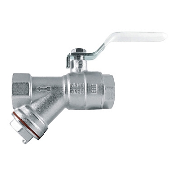 Изображение товара Кран шаровой с фильтром 3/4 г/г ручка STI (10/100шт/уп) в Миди Лтд