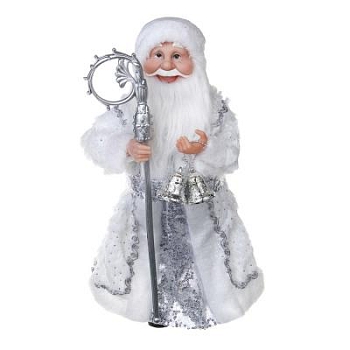 Изображение товара Сувенир-фигура СНОУ БУМ Дед мороз, белый с серебром 42см полиэстр в Миди Лтд