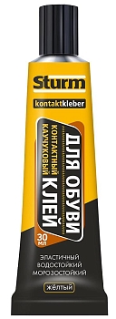 Изображение товара Клей контактный «STURM» Для обуви желтый 30мл бокс (10шт/уп) в Миди Лтд