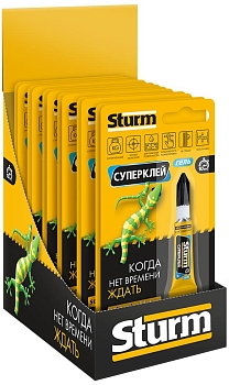 Изображение товара Суперклей-гель «STURM» 3г (12шт/уп) в Миди Лтд