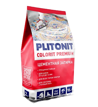 Изображение товара Затирка PLITONIT COLORIT Premium светло-серая 2кг пакет  (4шт/уп) в Миди Лтд