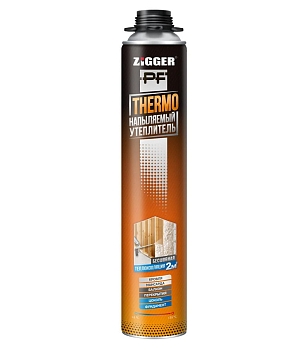 Изображение товара Утеплитель напыляемый «ZIGGER PF» THERMO профессиональный 870 мл, 940 г (12шт/уп)  в Миди Лтд