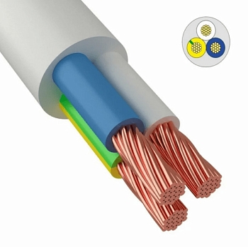 Изображение товара Провод ПВС 3х1,5 белый ГОСТ (100м/бухта) в Миди Лтд