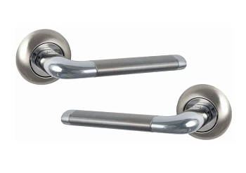 Ручки дверные S-Locked 247-А SN/CP сатин/хром - фото в Миди Лтд Изображение товара Ручки дверные S-Locked 247-А SN/CP сатин/хром в Миди Лтд