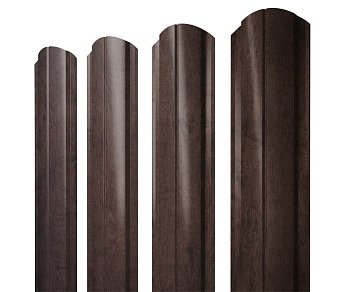 Изображение товара Штакетник Полукруглый Slim фигурный 0,45 Print Premium Antique Wood TwinColor  в Миди Лтд
