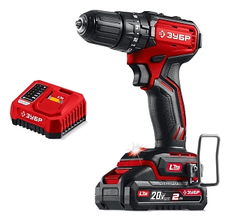 Дрель-шуруповерт ЗУБР 20В 1 АКБ (2Ач) бесщеточная - фото в Миди Лтд Изображение товара Дрель-шуруповерт ЗУБР 20В 1 АКБ (2Ач) бесщеточная в Миди Лтд