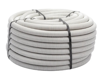 Изображение товара Труба гофрированная ПВХ д 32мм с зондом строительная серая (50м/рул) в Миди Лтд