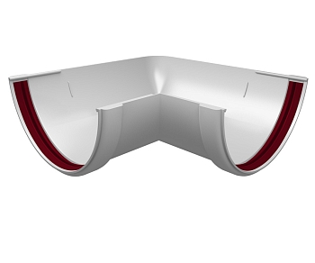 Изображение товара Угол желоба составной GRAND LINE 90-150 Классика 120 мм белый RAL 9003 в Миди Лтд