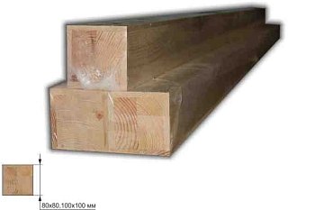 Изображение товара Брус Клеёный Опорный 120*120*3000мм сорт С в Миди Лтд