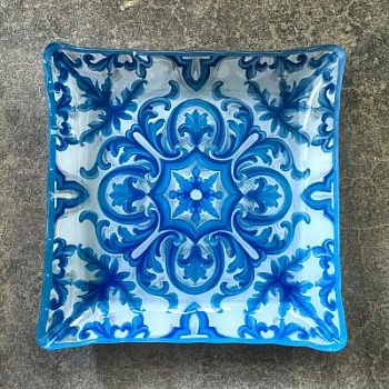 Изображение товара Блюдо стекло квадратное 24,5см (24шт/кор) в Миди Лтд