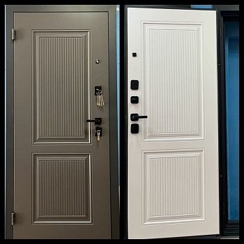 Изображение товара Дверь металлическая 960 левая 108мм АРФА-2050 Белый софт/Антрацит в Миди Лтд