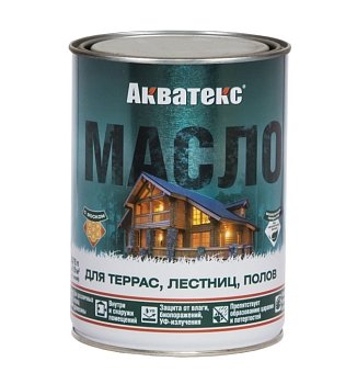 Изображение товара Масло для террас, лестниц, полов Акватекс тик 0,75л (6шт/уп, 576шт/пал) в Миди Лтд