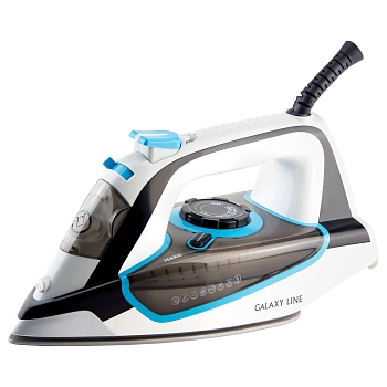 Изображение товара Утюг GALAXY LINE GL 6107 2800Вт керамическое покрытие вертикальное отпаривание серый с голубым в Миди Лтд