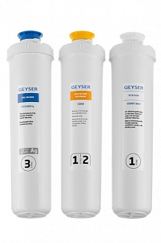 Изображение товара Комплект сменных картриджей Гейзер для фильтра Оптима Старт (комп.3шт) в Миди Лтд