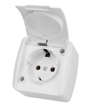 Изображение товара Розетка 2P+3 графит Селигер открытой установки с крышкой 16А IP54 TDM в Миди Лтд