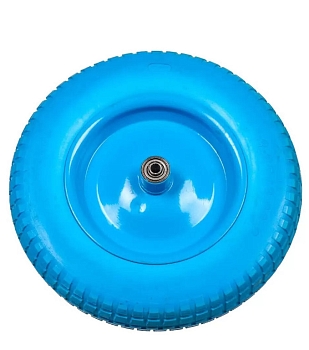 Изображение товара Колесо полиуретановое 3.25/3.00*80 d16/12 эконом синее в Миди Лтд
