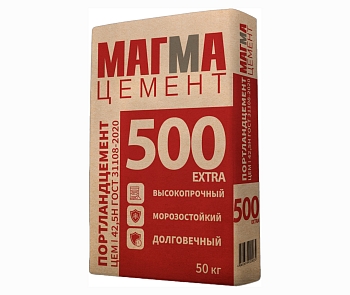 Изображение товара Цемент МАГМА EXTRA 500 ЦЕМ I 42,5 Н 50кг (40шт/пал) в Миди Лтд