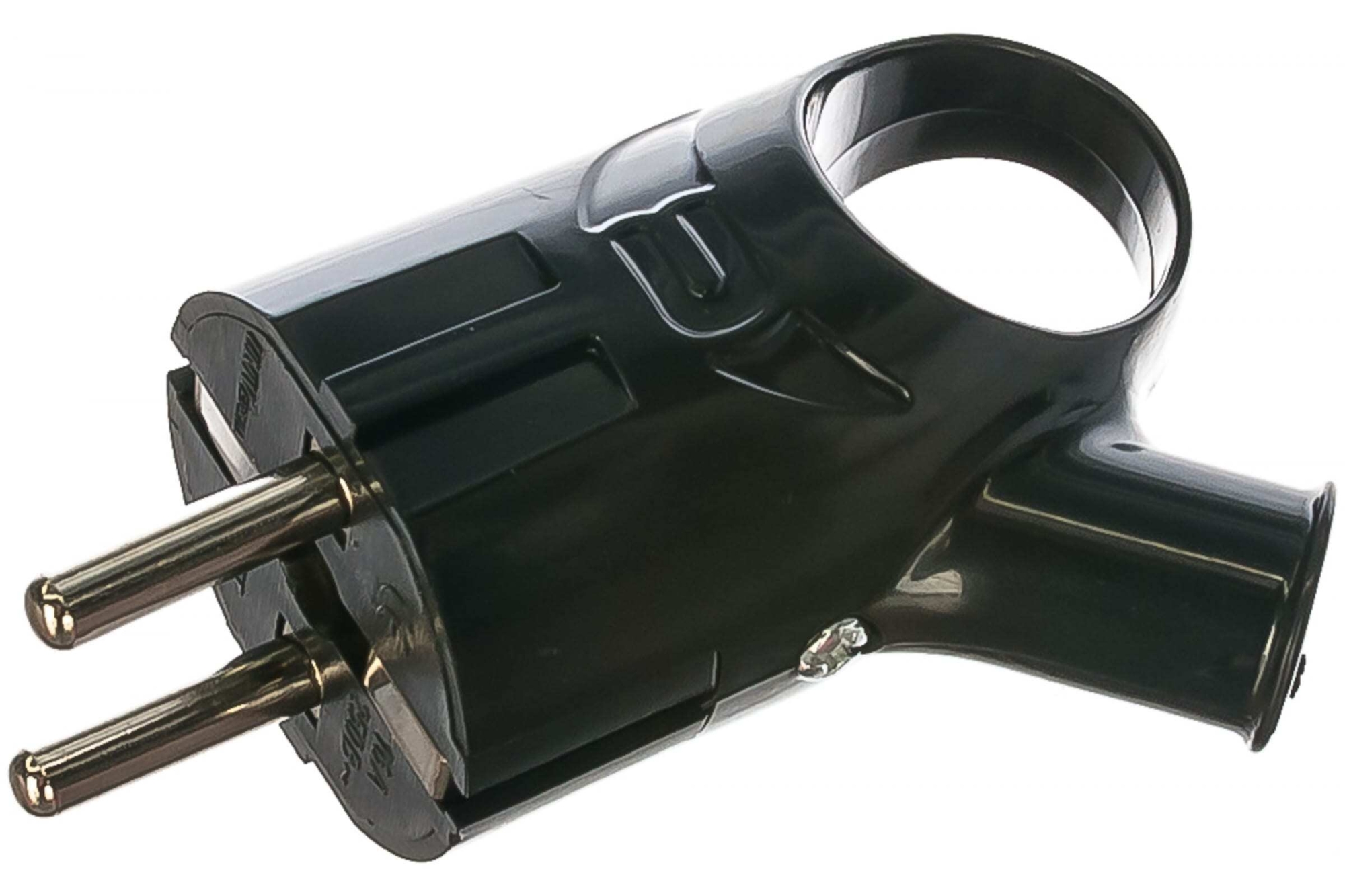 Изображение товара Вилка с ушком с з/к 16А черная 250В в Миди Лтд