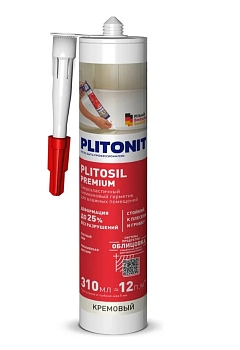 Изображение товара Герметик силиконовый PLITONIT PlitoSil Premium для влажных помещений базальтовый 310 мл(12шт/кор) в Миди Лтд