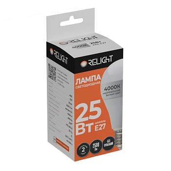 Изображение товара Лампа светодиодная Relight А65 25W Е27 4000К 2500Лм в Миди Лтд