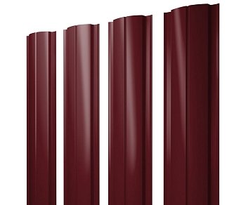 Изображение товара Штакетник Полукруглый Slim с прямым резом 0,45 PE-Double RAL 3005 красное вино в Миди Лтд