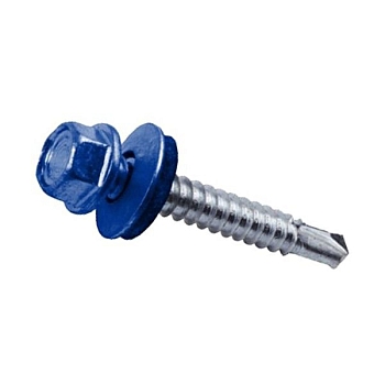 Изображение товара Саморез кровельный мет-мет, синий 5,5*25 RAL 5005 (50шт/уп) в Миди Лтд