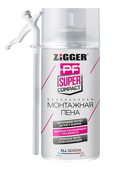 Изображение товара Пена бытовая «ZIGGER PF» SUPER COMPACT всесезонная, 230 мл, 210 г, 12 шт в Миди Лтд
