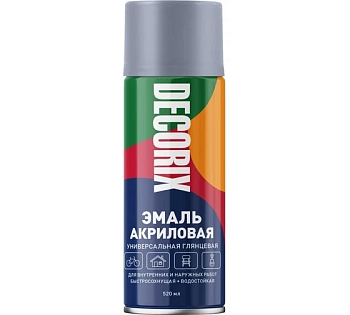 Изображение товара Эмаль аэрозольная Decorix универсальная Темно-серый 520мл (12шт/уп, 840шт/пал) в Миди Лтд