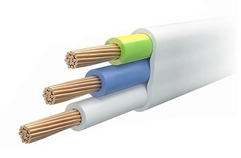 Изображение товара Провод ПуГВВ (ПУГНП) 3х2,5 белый ГОСТ (100м/бухта) в Миди Лтд