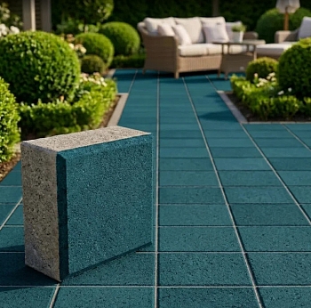 Изображение товара Плитка тротуарная «Квадрат» голубая 100*100 50мм (1 ряд- 0,99м2, пал- 15 рядов/14,85м2) в Миди Лтд