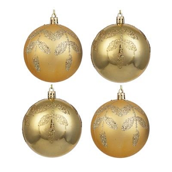 Изображение товара Набор шаров СНОУ БУМ 8см, 4шт, цвет золото, глиттер в Миди Лтд
